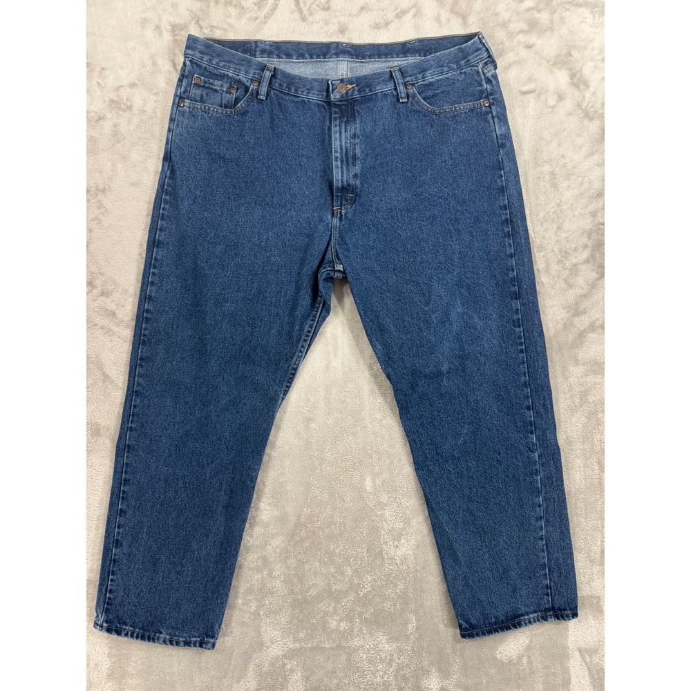 Wrangler Relaxed Fit Jeans Mens 42x30 Blue Dark Wash High‎ Rise Denim Comfort